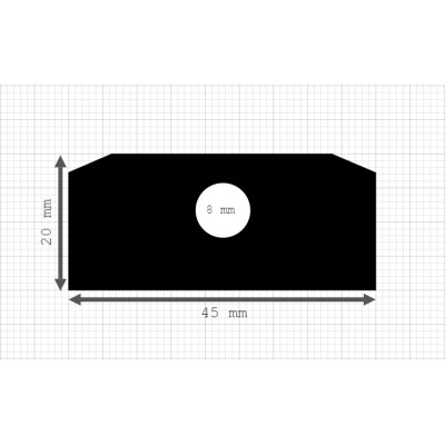 Luikenpakking | EPDM | 45 x 20 mm